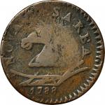 1788 New Jersey Copper. Maris 50-f, W-5475. Rarity-3. Horse’s Head Left. Good-6 (PCGS).