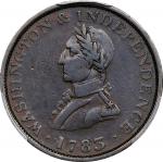 1783 (ca. 1820) Washington Military Bust Copper. Musante GW-109, Baker-4A, Vlack 1-A, W-10160. Small