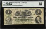 Cambridge, Massachusetts. Harvard Bank. 1861. $1. PMG Choice Fine 15.