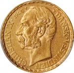 DANISH WEST INDIES. 4 Daler (20 Francs), 1905-P GJ. Copenhagen Mint. PCGS AU-58 Gold Shield.