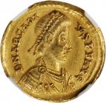ARCADIUS, A.D. 383-408. AV Solidus (4.43 gms), Ravenna Mint, ca. A.D. 402-406. NGC AU, Strike: 5/5 S