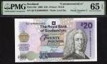 Royal Bank of Scotland Plc. £20, 4 August 2000, serial number QETQM0000002, (PMS RB106), in PMG hold