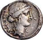BRUTUS. AR Denarius (3.81 gms), Rome Mint, 54 B.C. CHOICE VERY FINE.