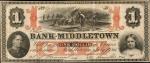 Middletown, Pennsylvania. Bank of Middletown. July 1, 1861. $1. Very Fine.