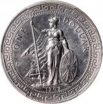 1903/2-B年英国贸易银元，PCGS AU Detail，罕见骑字版，严重清洗
