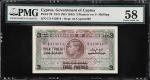 CYPRUS. Government of Cyprus. 3 Piastres on 1 Shilling, 1941 (ND 1943). P-26. PMG Choice About Uncir