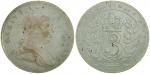 Essequibo & Demerary/Guyana,silver 3 guldens, 1809,George III on obverse,weak struck as usual, very 