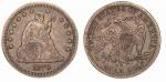 1870年美国早期自由女神半元银币