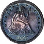 1887 Liberty Seated Quarter. Proof-65 (PCGS).
