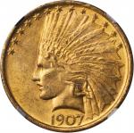 1907 Indian Eagle. No Periods. MS-62 (NGC).