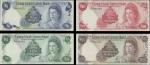 Cayman Islands Currency Board, complete set of 1971 issue, $1, $5, $10, $25, matching serial number 