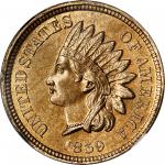 1859 Pattern Indian Cent. Judd-228, Pollock-272. Rarity-1. Copper-Nickel. Plain Edge. MS-64 (NGC).