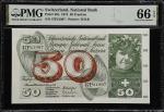 SWITZERLAND. Schweizerische Nationalbank. 50 Franken, 1974. P-48n. PMG Gem Uncirculated 66 EPQ.
