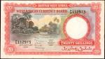 BRITISH WEST AFRICA. West African Currency Board. 20 Shilling, 1956. P-10a. Very Fine.