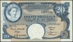 East African Currency Board, 20 shillings, Nairobi, ND (1961), prefix C20, blue and pink, Elizabeth 