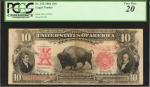 Fr. 122. 1901 $10  Legal Tender Note. PCGS Currency Very Fine 20.