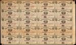 Uncut Sheet of (20). Mohawk Valley, New York. Mohawk Valley Bank. November 1, 1862. 5, 10, 25, and 5