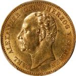 1892-A年德国 20 马克。柏林铸币厂。GERMANY. Saxe-Weimar-Eisenach. 20 Mark, 1892-A. Berlin Mint. Karl Alexander. P