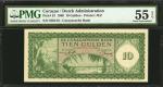 CURACAO. Dutch Administration. 10 Gulden, 1960. P-52. PMG About Uncirculated 55 EPQ.