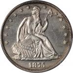 1875 Liberty Seated Half Dollar. WB-101. MS-64 (PCGS).