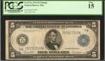 Fr. 871a. 1914 $5  Federal Reserve Note. Chicago. PCGS Currency Fine 15.