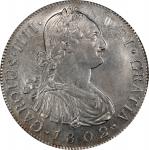 GUATEMALA. 8 Reales, 1802-NG M. Nueva Guatemala Mint. Charles IV. PCGS Genuine--Cleaned, AU Details.