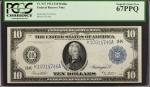 Fr. 947. 1914 $10 Federal Reserve Note. Dallas. PCGS Currency Superb Gem New 67 PPQ.