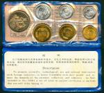 People's Bank of China, 1980 uncirculated set 7 in black plastic wallet, containing the 1,2 and 5fen