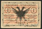 Albania, Shquiperie Vetqeveritaire, Korce, 1 franc (2), 1st March 1917, serial number A 06325, A 015