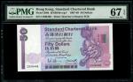 Standard Chartered Bank, $50, 1.1.1987, serial number C006468, (Pick 280b), PMG 67EPQ. Split prefix 