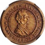 1860 Abraham Lincoln Political Medalet. Cunningham 1-740CN, King-70, DeWitt-AL 1860-73. Copper-Nicke