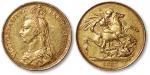 1887年英国2英镑金币一枚，重：16.2g，近未使用至完全未使用