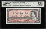 CANADA. Bank of Canada. 2 Dollar, 1954. BC-38b. PMG Gem Uncirculated 66 EPQ.