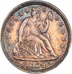 1854 Liberty Seated Dime. Arrows. Fortin-111. Rarity-7. Proof-65 (PCGS). CAC. CMQ.