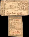 Lot of (2) MD-67 & CC-20. 1774 & 1776. $1/3 & $2. Maryland Colonial Note & Continental Currency. Ver