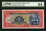 COSTA RICA. Banco Internacional de Costa Rica. 5 Colones, 1931-36. P-180a. PMG Choice Uncirculated 6