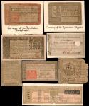 Lot of (8) Colonial Notes & Obsolete Notes. Very Good to Very Fine.