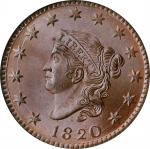 1820 Matron Head Cent. N-13. Rarity-1. Large Date. MS-65 BN (NGC). CAC.