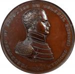 1835 Colonel George Croghan at Sandusky Medal. By Moritz Furst. Julian MI-12. Bronzed Copper. MS-64 