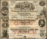 Lot of (3) Obsolete Notes from Illinois, Indiana and Iowa. Very Fine to About Uncirculated.