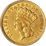 1854 Three-Dollar Gold Piece. AU Details--Cleaned (PCGS).
