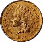 1873 Indian Cent. Close 3. MS-64 RB (PCGS). CAC.