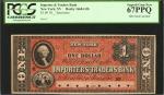 New York, New York. Importers and Traders Bank. ND (18xx). $1. PCGS Superb Gem New 67 PPQ. Specimen.
