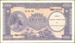 CONGO. Banque Centrale du Congo Belge et du Ruand-Urundi. 1000 Francs, 1962. P-2. Choice Very Fine.