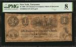Tarrytown, New York. J.W. Ramsey & Companys Bank of Tarrytown. 1860. $1. PMG Very Good 8.
