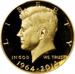 2014-W 50th Anniversary Kennedy Half Dollar. Gold. First Strike, Chicago - August 2014. John F. Kenn