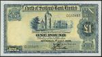 North of Scotland Bank Limited, £1 (3), 1 July 1945, prefixes D (2) and F, blue and yellow, Kings Co