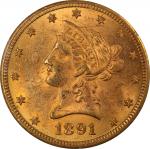 1891-CC Liberty Head Eagle. Winter 3-C, FS-501. Repunched Mintmark. MS-60 (PCGS). CAC. OGH--First Ge
