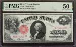 Fr. 38. 1917 $1  Legal Tender Note. PMG About Uncirculated 50.