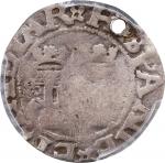 MEXICO. Cob 1/2 Real, ND (1541-42)-oMo oPo. Mexico City Mint. Carlos & Johanna. PCGS Genuine--Damage